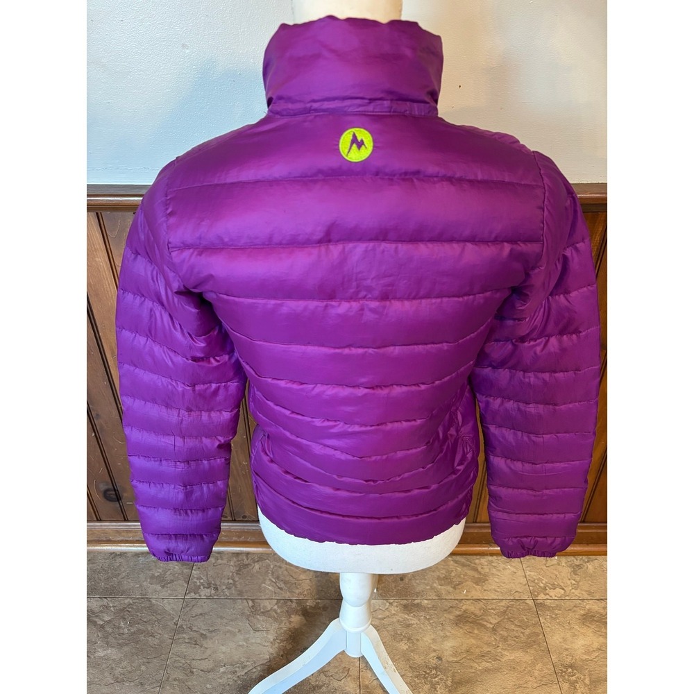 Marmot Womens 700 Fill Down‎ Jena Jacket Purple Lime Green Lightweight Size XS - Picture 4 of 14